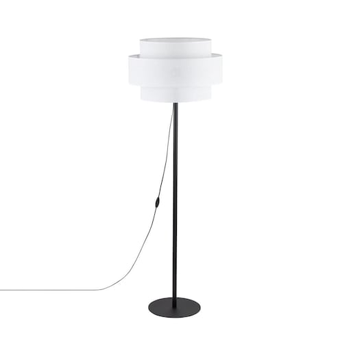 Lampa podłogowa TK Lighting CALISTO WHITE 5894 biała czarna E27 z dużym abażurem 50 cm