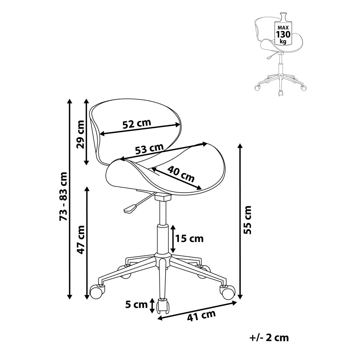 Krzesło biurowe Obrotowy ROTTERDAM Ekoskóra Czarny