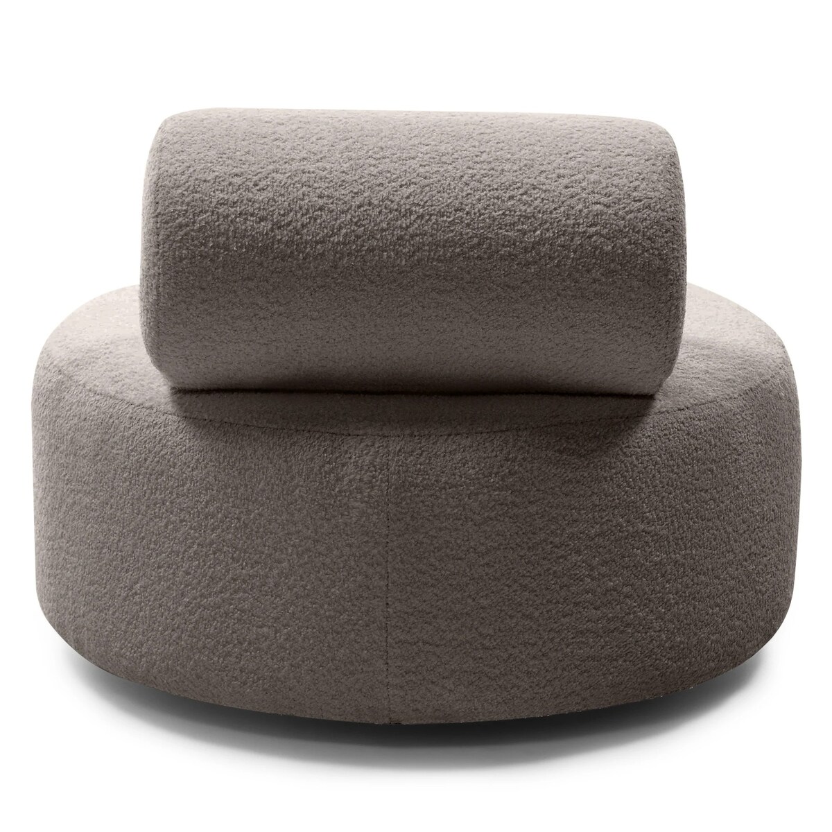 Fotel obrotowy bouclé brązowyszary Orvieto