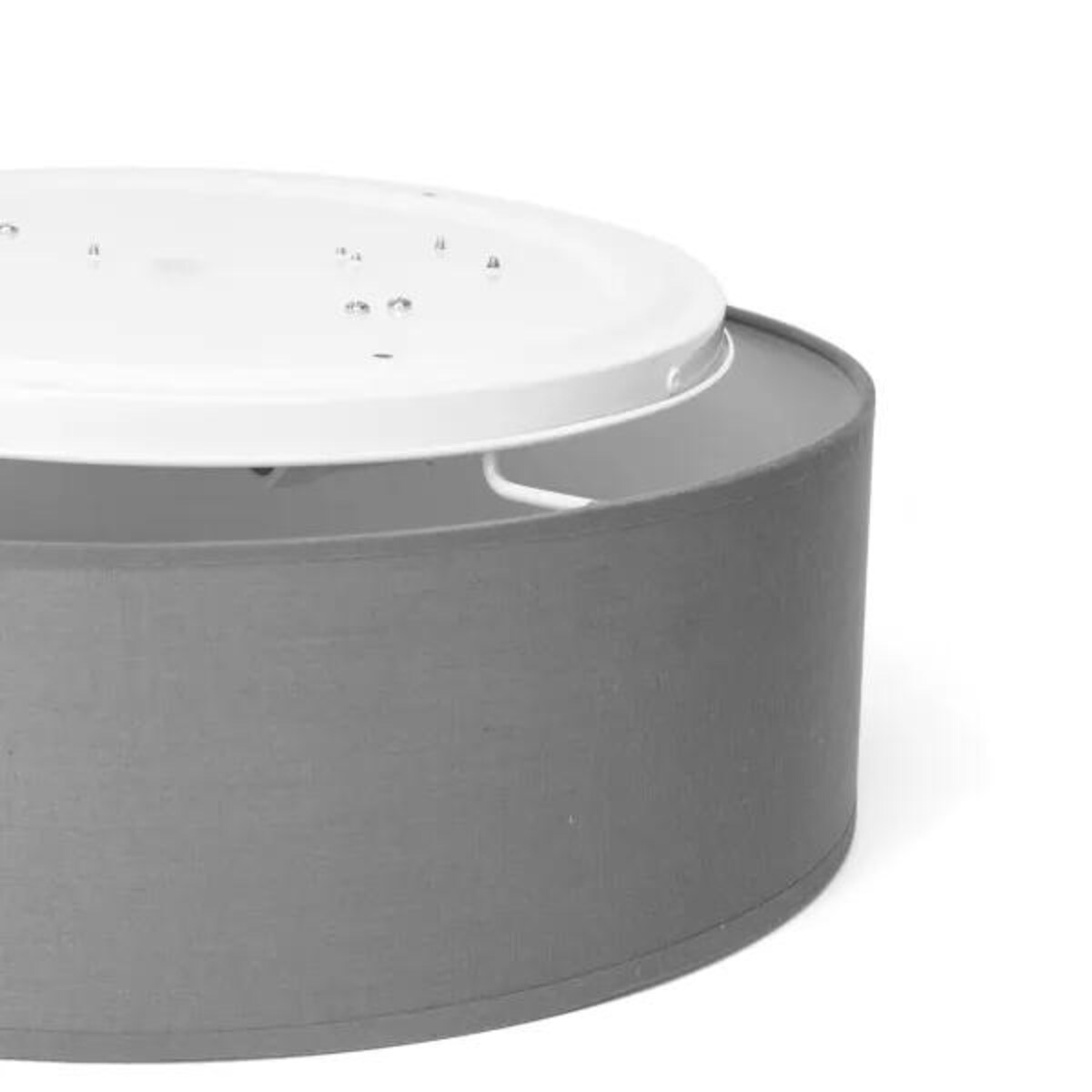 lampa wisząca abażur z tkaniny szara okragła e27