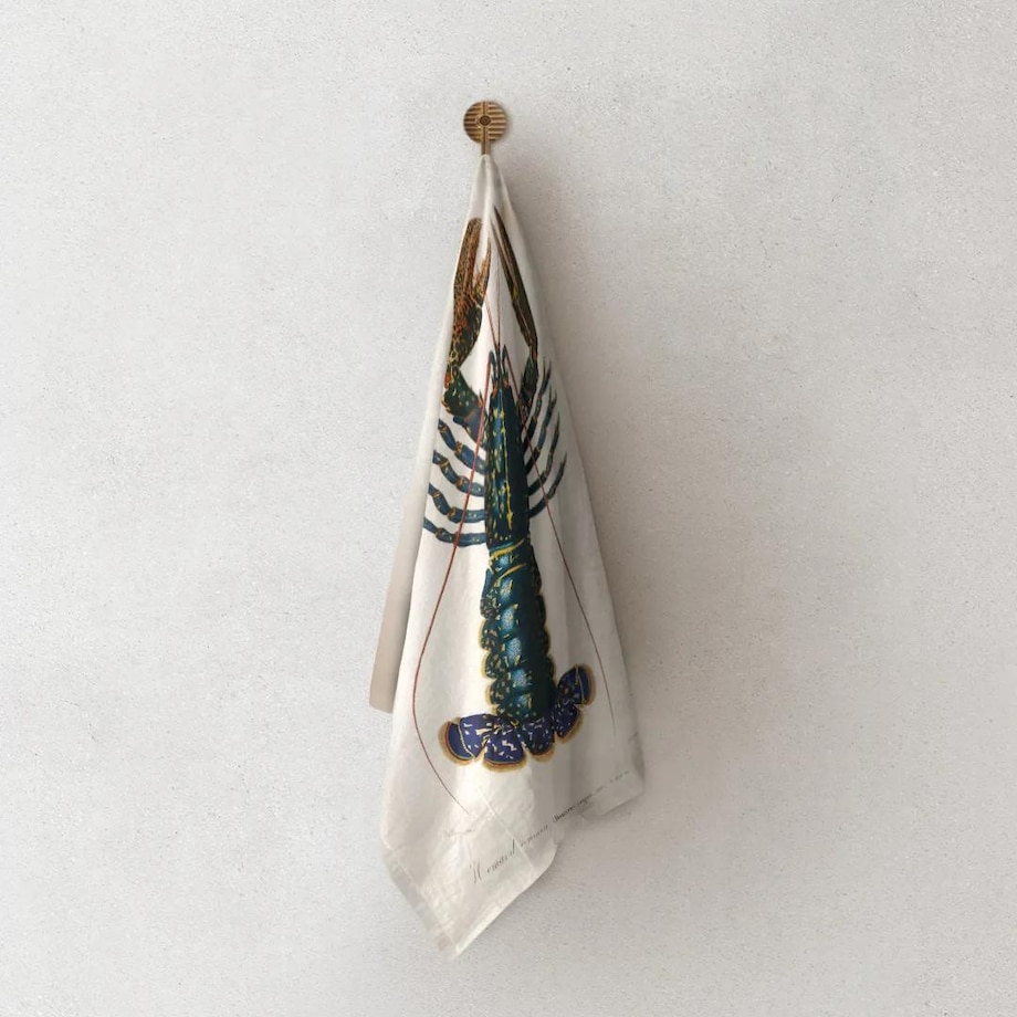 Lniany ręcznik kuchenny - Homar