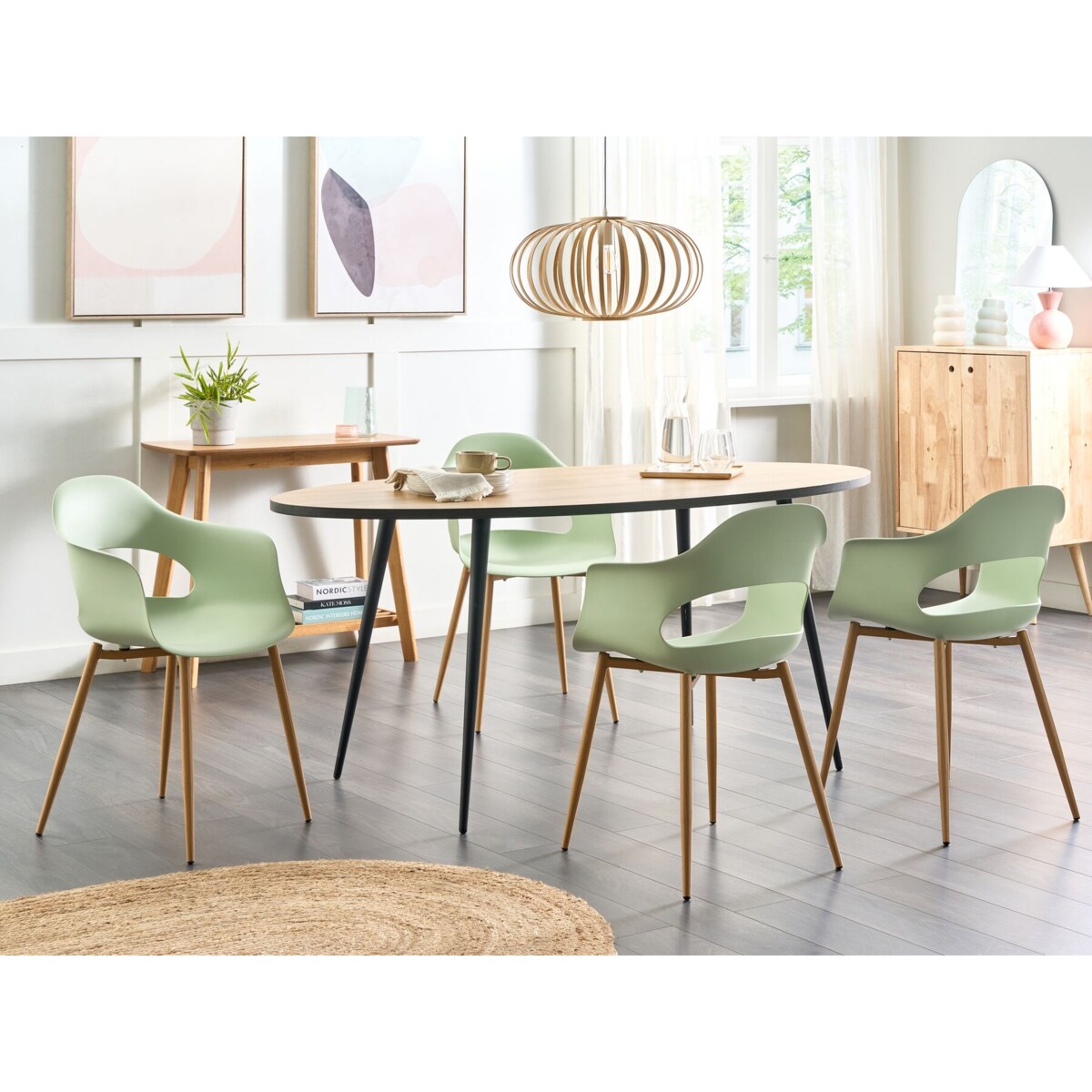 Zestaw 2 krzeseł jasnozielony UTICA