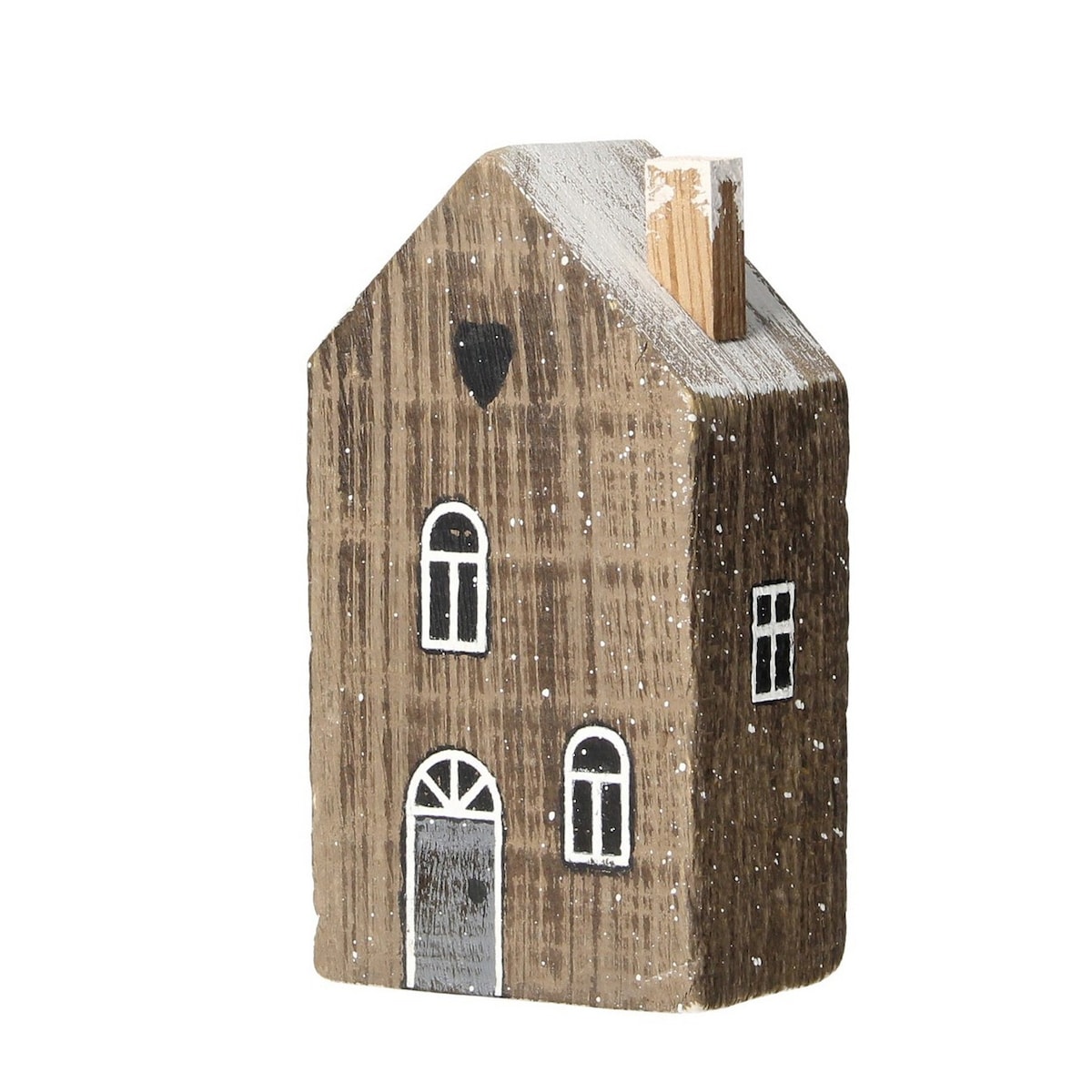 Dekoracja Snow House 12cm dark brown, 8 x 6 x 12 cm