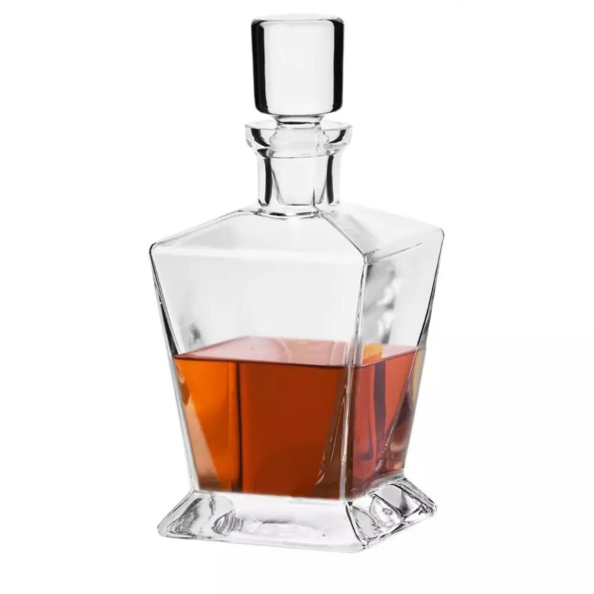Krosno Caro Karafka do Whisky 750 ml Kwadratowa z Korkiem Elegancka