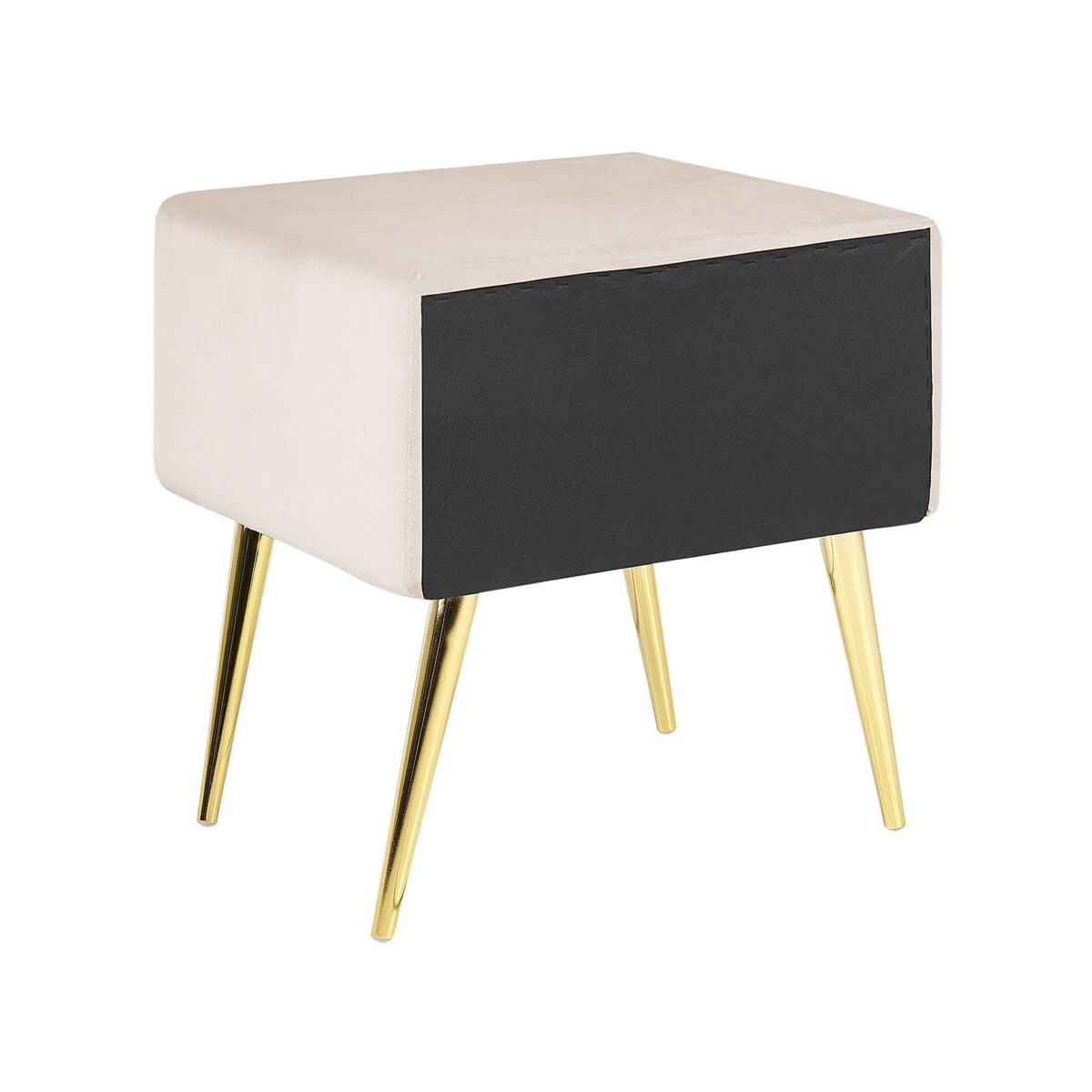 Szafka nocna welurowa jasnobeżowa FLAYAT