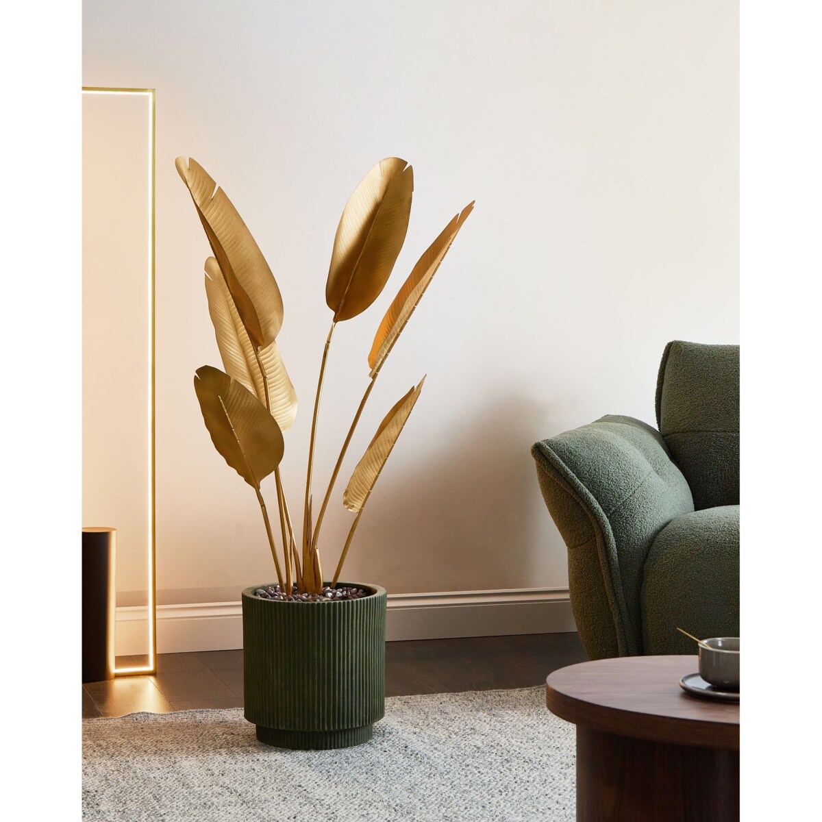 Sztuczna roślina BANANA TREE 123 cm Złoty