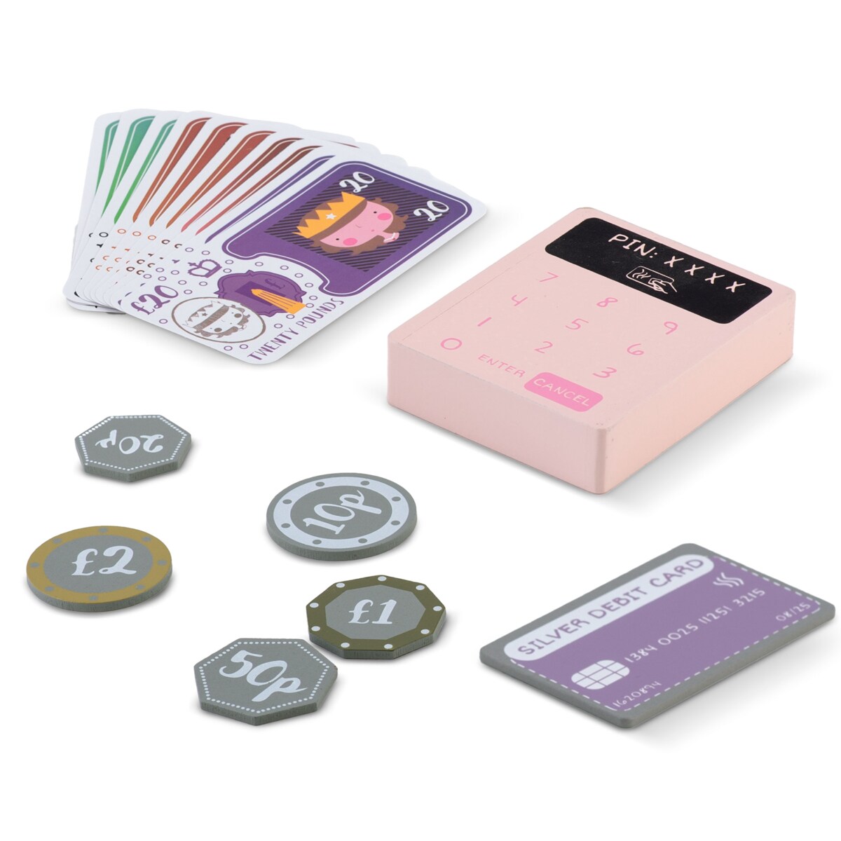 Drewniana zabawka edukacyjna kasa fiskalna Ricokids