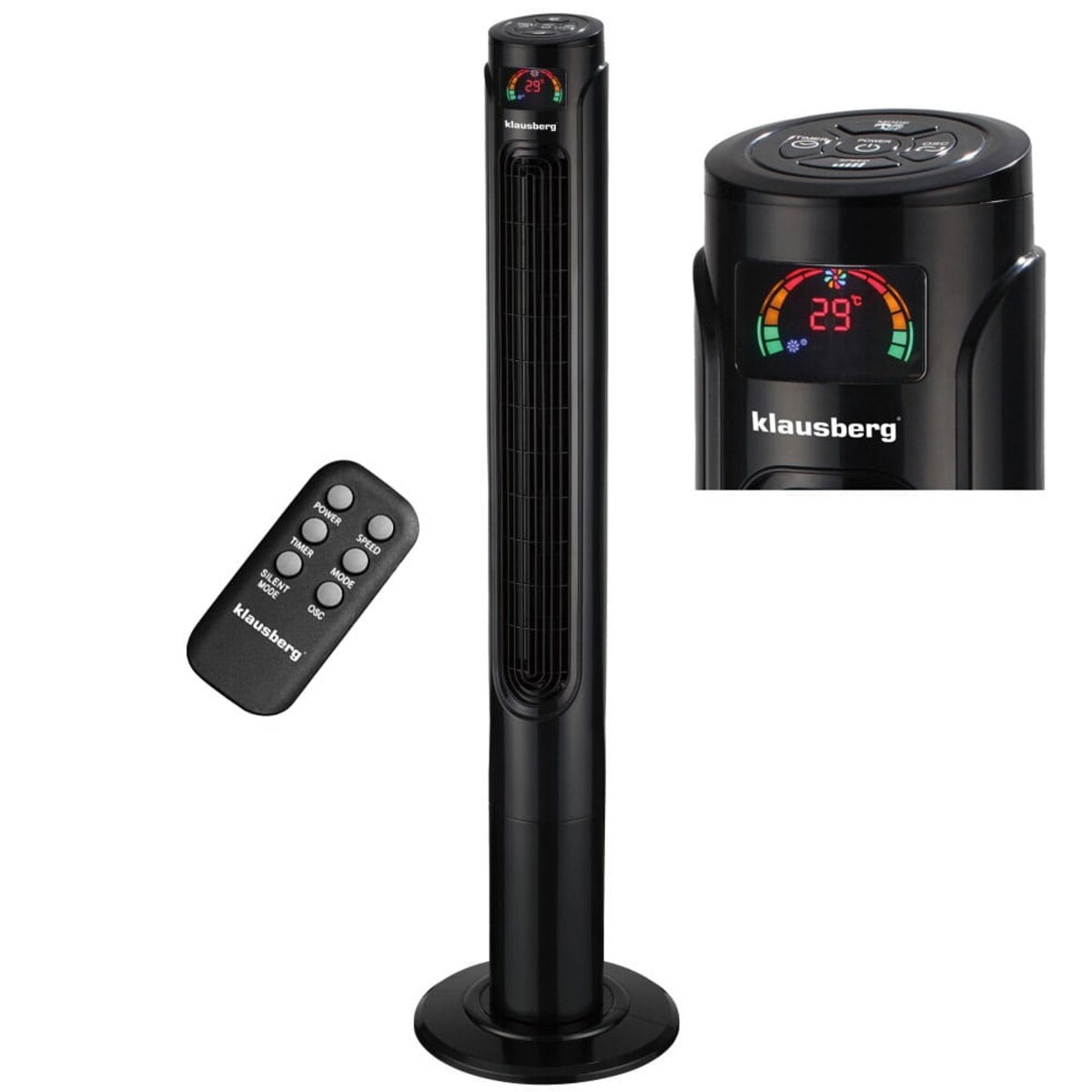 Wentylator kolumnowy podłogowy z pilotem 55W KLAUSBERG