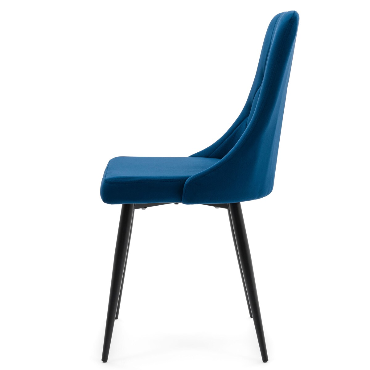 Krzesło tapicerowane welurowe do salonu jadalni CAREN granatowe