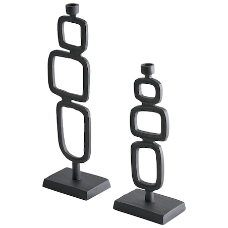 Zestaw 2 świeczników SIPANJE Metal 35/48 cm Czarny