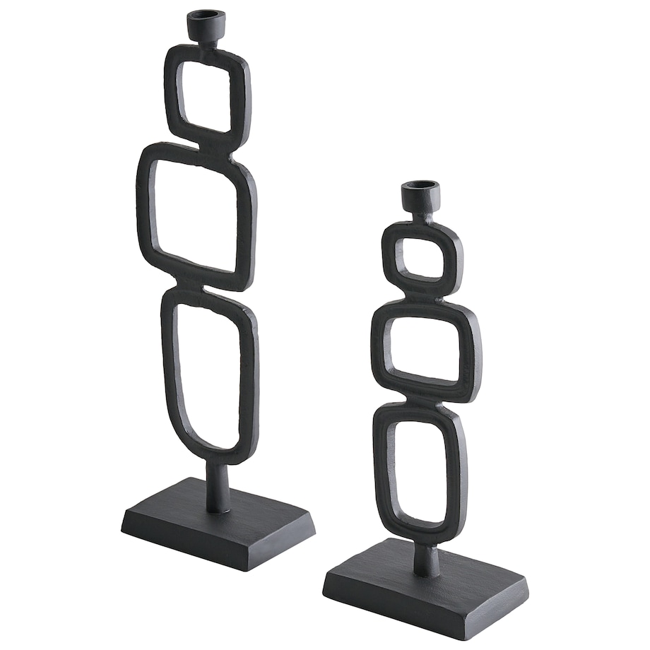 Zestaw 2 świeczników SIPANJE Metal 35/48 cm Czarny