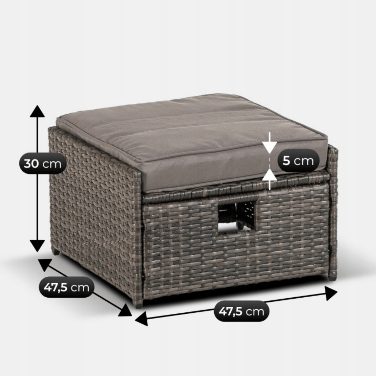 Zestaw Mebli Ogrodowych Na Taras Ogród Technorattan Szary DELGADO