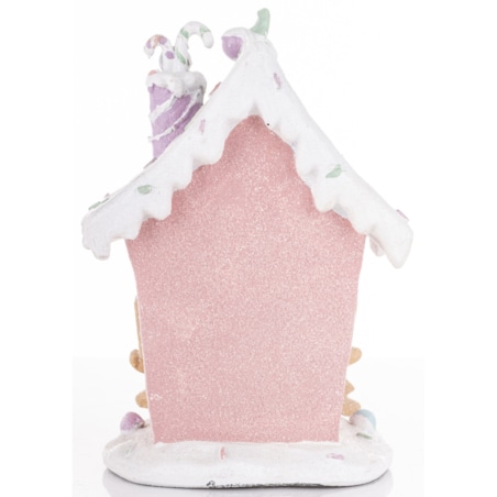 Domek ciasteczkowy LED 19x13x11 cm BISCOTTO różowy