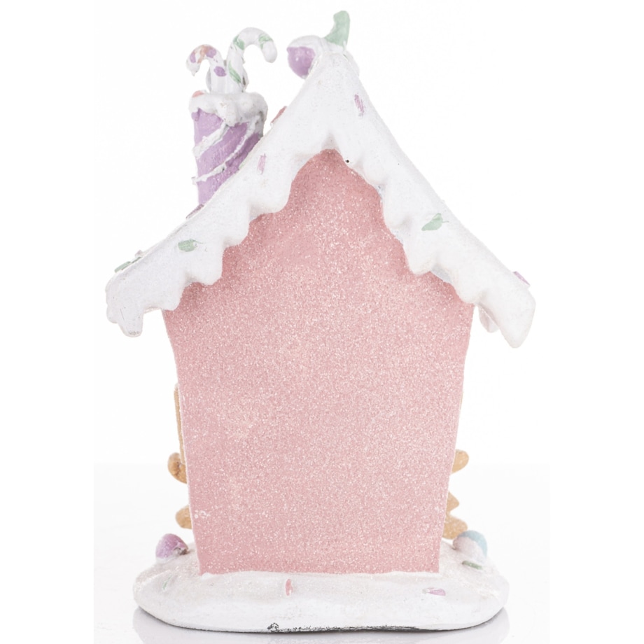 Domek ciasteczkowy LED 19x13x11 cm BISCOTTO różowy