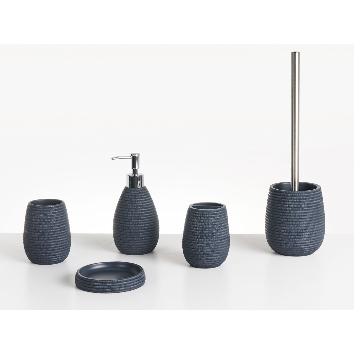 Zestaw akcesoriów łazienkowych 5 elementów QUILCA Ciemnoniebieski