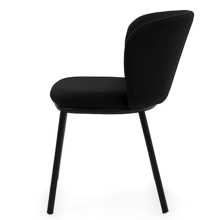 KRZESŁO TAPICEROWANE WELUROWE DO SALONU JADALNI GLAMOUR CZARNE BARI