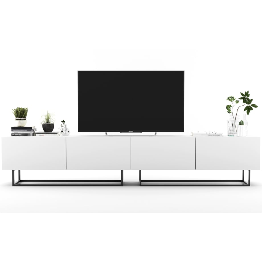 Szafka RTV Komoda Loft Industrialna Biały Mat 240 cm