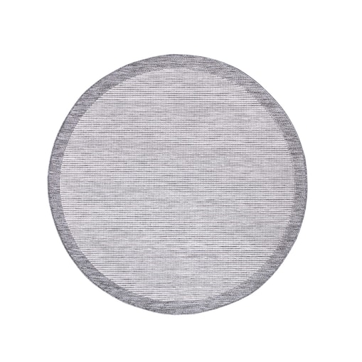 Dywan okrągły na zewnątrz i do wnętrz ramka Sunny 4700 Szary Krem 160x160
