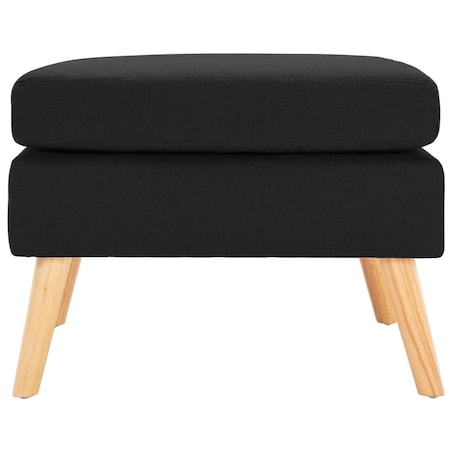 vidaXL Podnóżek, czarny, tapicerowany tkaniną