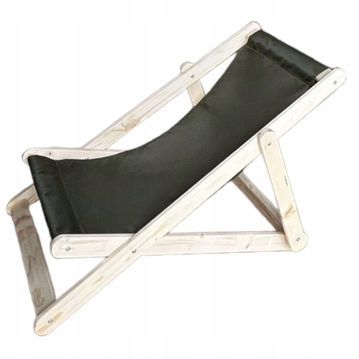 Leżak Dziecięcy Drewniany dla dzieci CERTYFIKOWANY Ogrodowy Plażowy Czarny