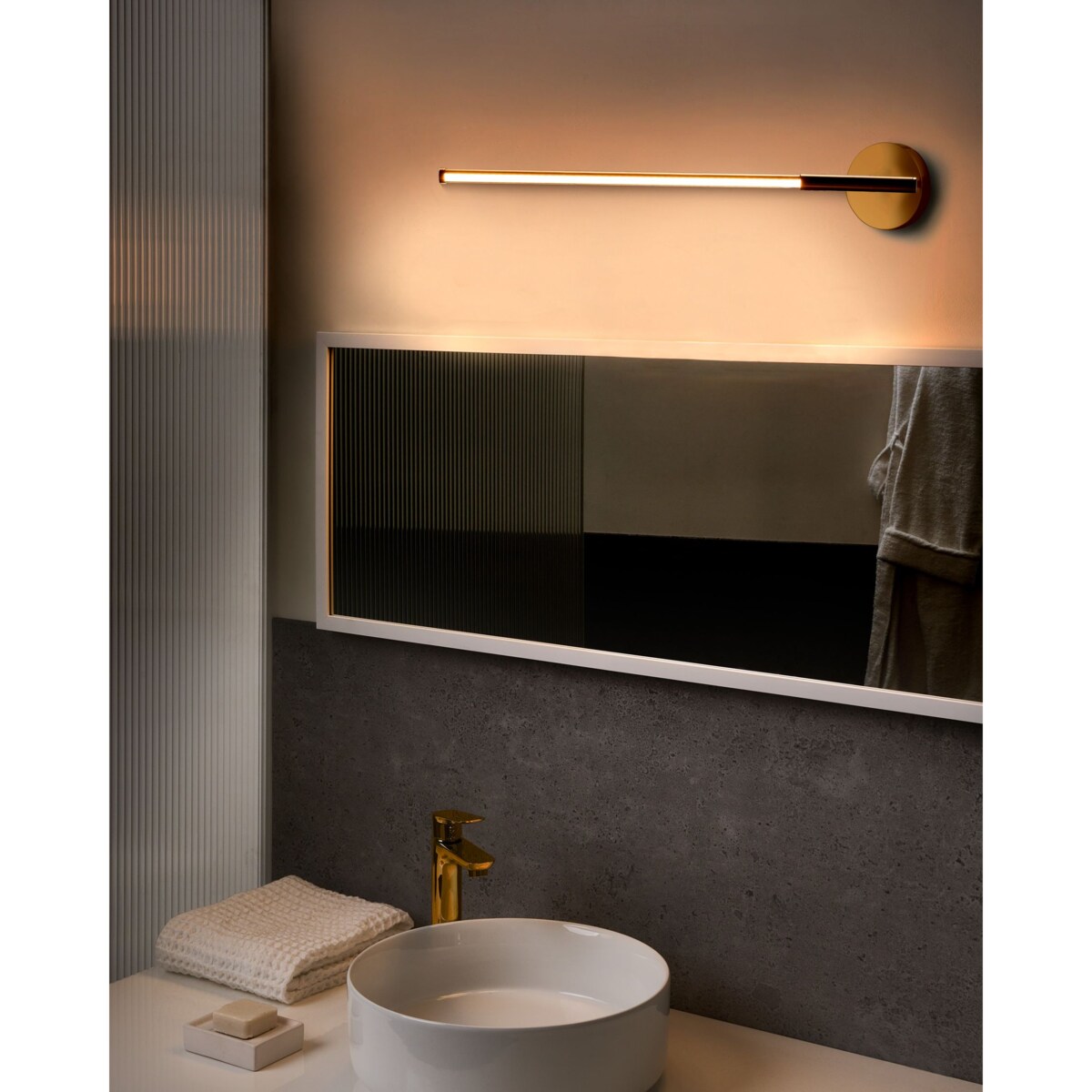 Kinkiet LED obrazowy/łazienkowy VOLOGNE Metal Złoty