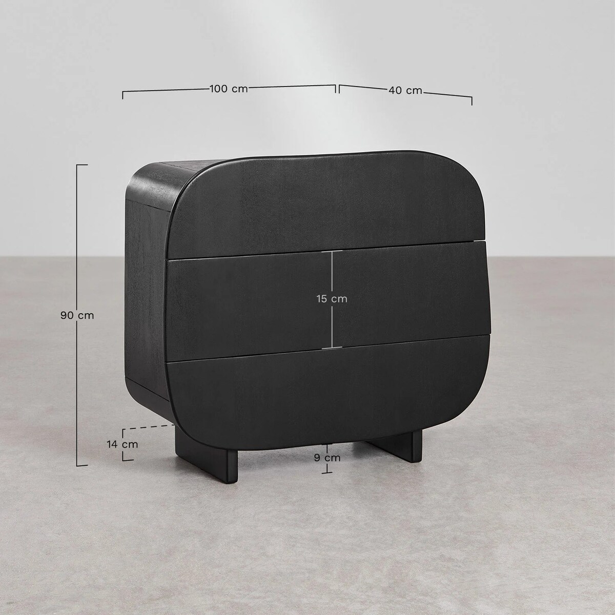 Komoda z drewna mango z 3 szufladami Agathe