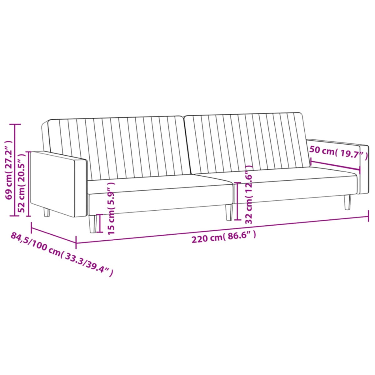 vidaXL 2-osobowa sofa, brązowa, sztuczna skóra