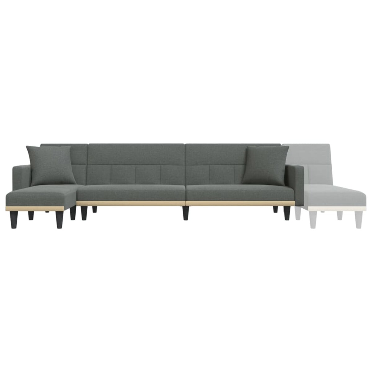 vidaXL Sofa rozkładana L, ciemnoszara, 275x140x70 cm, tkanina