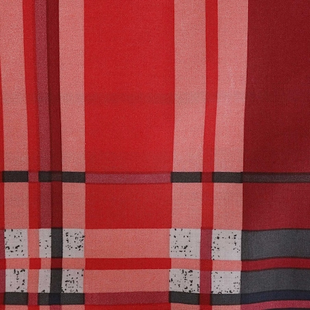 Pościel bawełniana 220x200 Lancaster czerwona w czarną kratę, Cottonlove, Darymex
