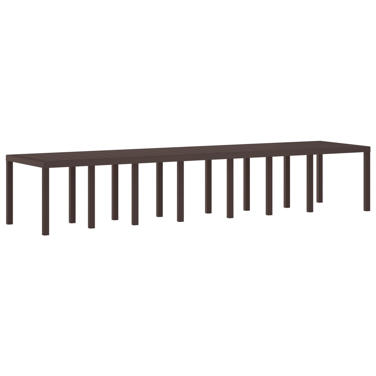 vidaXL Stół Ogrodowy Brązowy 400x100x73 cm Poli Rattan
