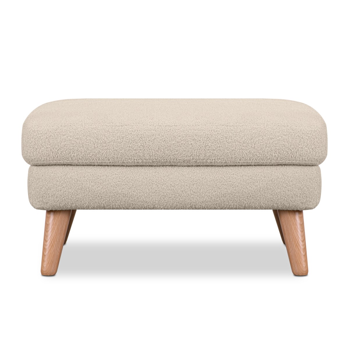 KONSIMO TAGIO Skandynawska pufa z kremowej tkaniny jagnięcej