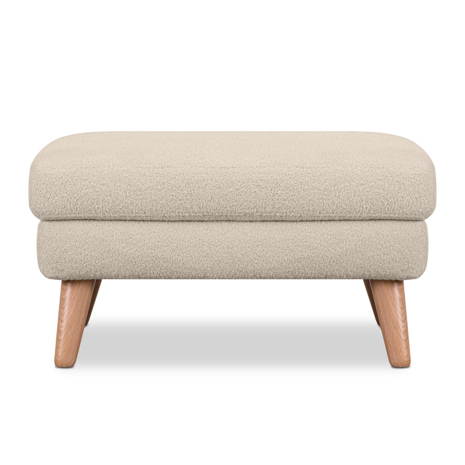 KONSIMO TAGIO Skandynawska pufa z kremowej tkaniny jagnięcej