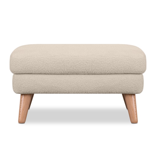 KONSIMO TAGIO Skandynawska pufa z kremowej tkaniny jagnięcej