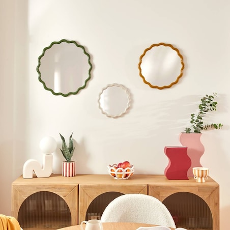 Komplet trzech falistych luster Judy, 50x50cm