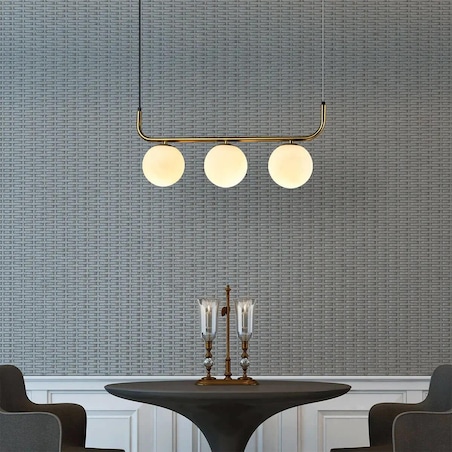 Wisząca lampa Alisa LP-005/3L GD Light Prestige kule szkło metal biały złoty