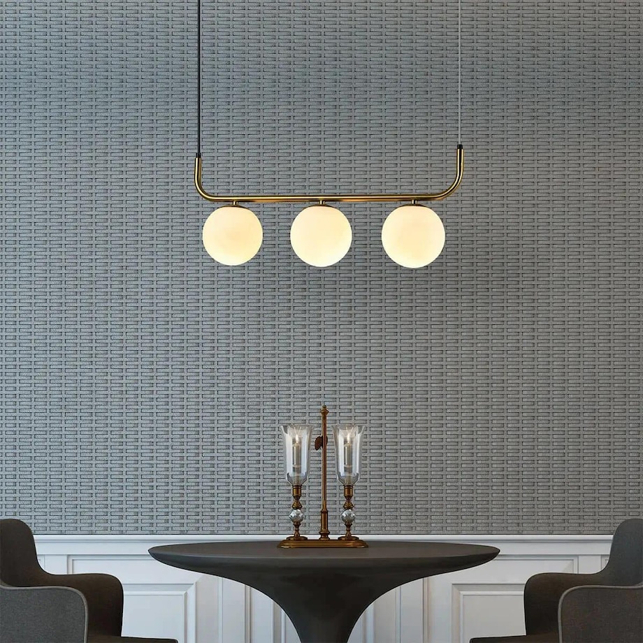 Wisząca lampa Alisa LP-005/3L GD Light Prestige kule szkło metal biały złoty