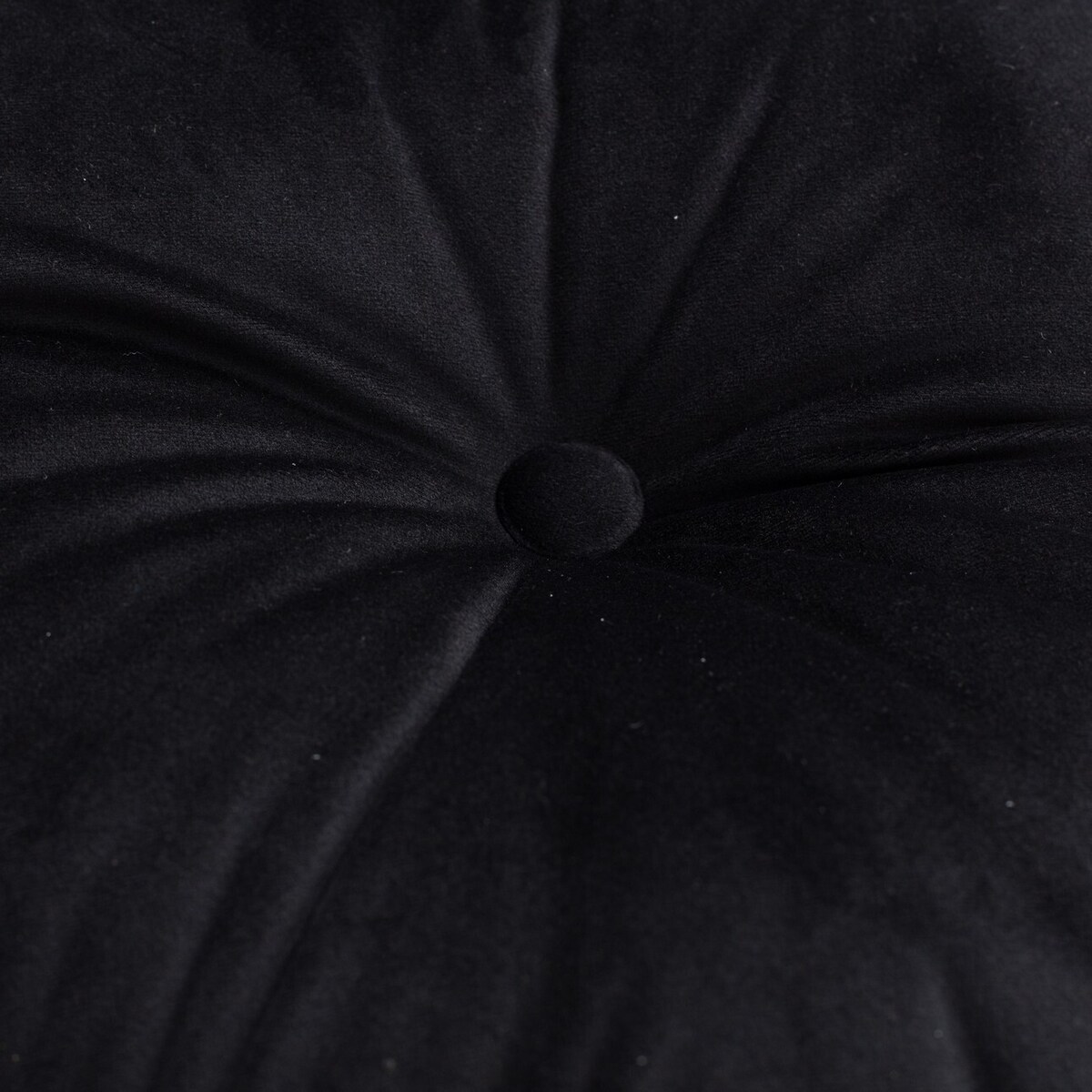 Poduszka kwadratowa Velvet z guzikiem, głęboka czerń, 37 x 37cm, Velvet