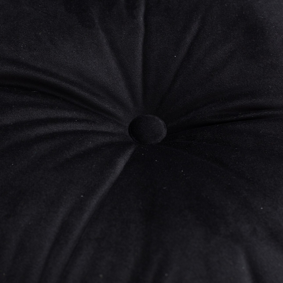 Poduszka kwadratowa Velvet z guzikiem, głęboka czerń, 37 x 37cm, Velvet