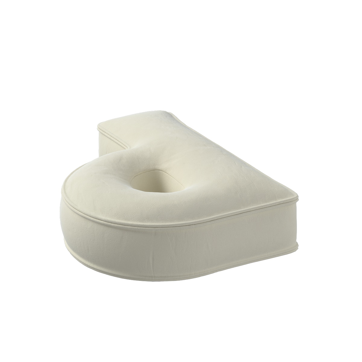 Poduszka literka P, śmietankowa biel, 35x40cm, Posh Velvet