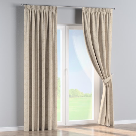 Zasłona na taśmie marszczącej 1 szt. 130x260 marmurkowy złoty wzór na tle ecru