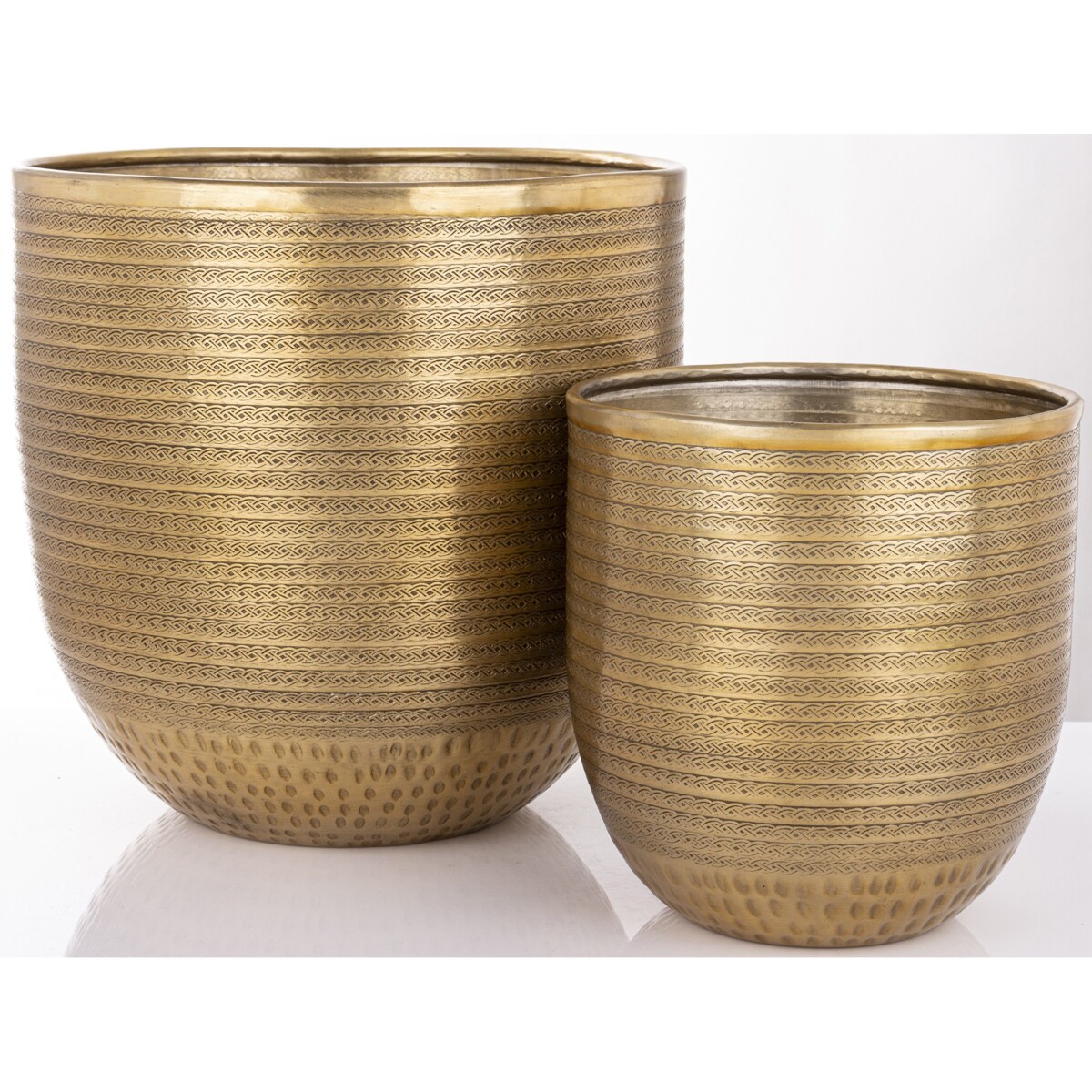 Osłonka 2 szt. metalowa, 21x45x31 cm postarzana, stare złoto