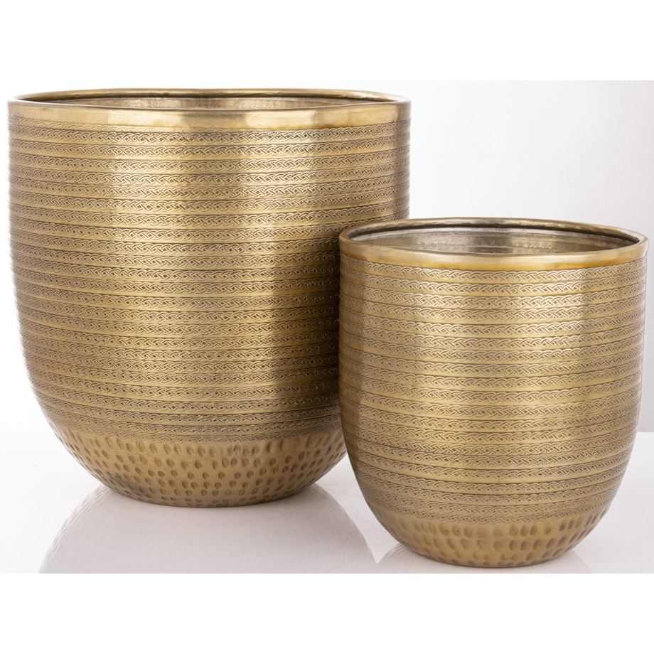 Osłonka 2 szt. metalowa, 21x45x31 cm postarzana, stare złoto