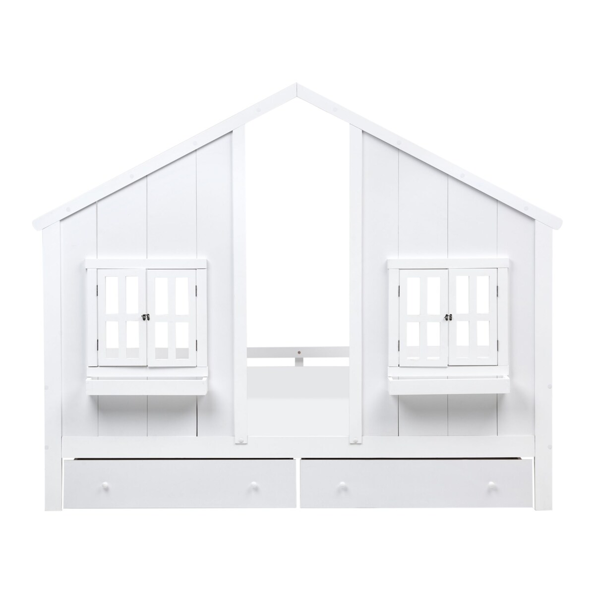 Łóżko dziecięce z szufladami Drewno sosnowe TRAPPES 90 x 200 cm Biały