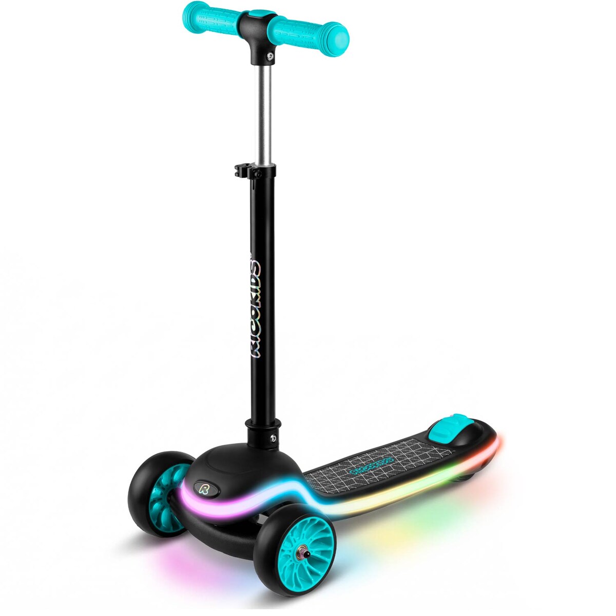 Hulajnoga dla dzieci trójkołowa Leddi czarna-turkus