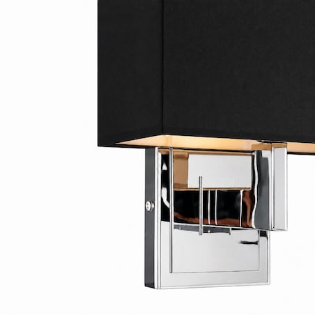 Niklowany kinkiet w stylu glamour, czarny abażur LERDO BLACK