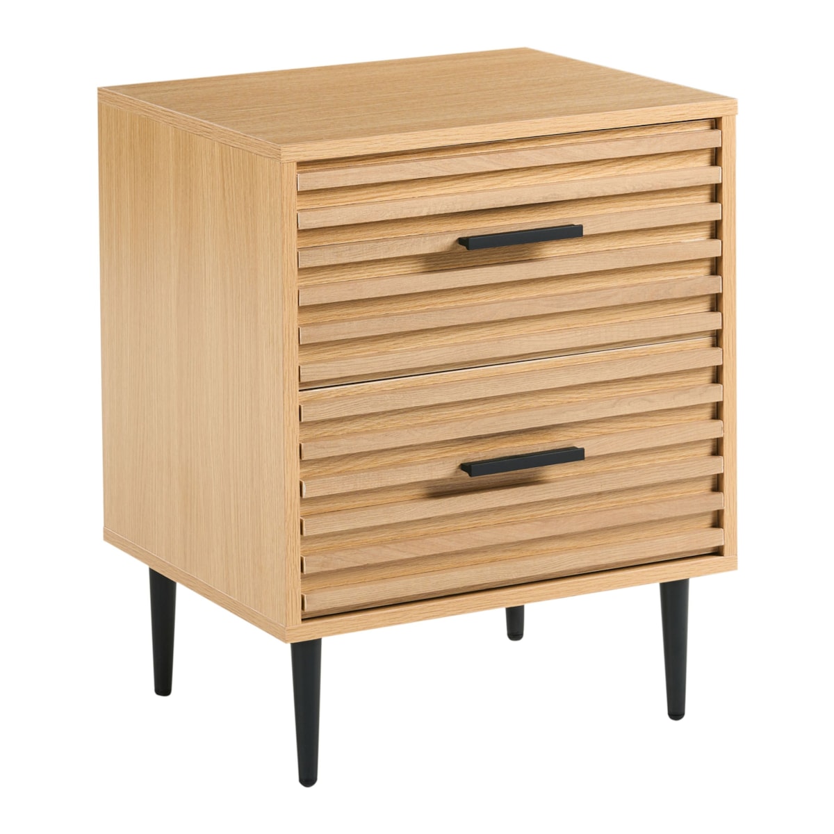 Szafka nocna 2 szuflady KEITH Jasnobrązowy