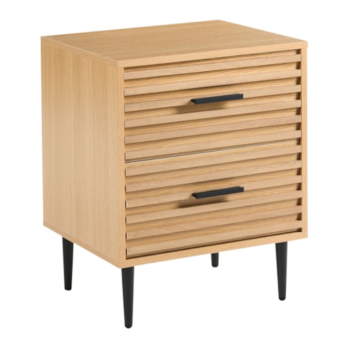 Szafka nocna 2 szuflady KEITH Jasnobrązowy