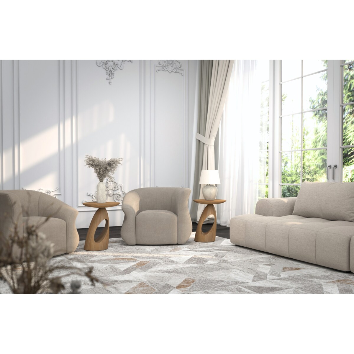 Stolik drewniany różne kolory Island, lakier naturalny