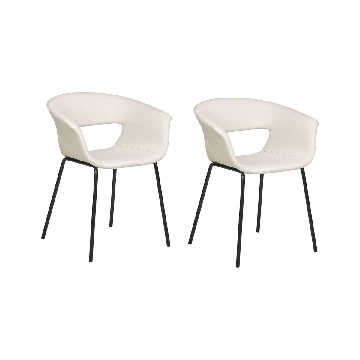 Krzesło do jadalni Zestaw 2 Tkanina Jasnobeżowy ELMA