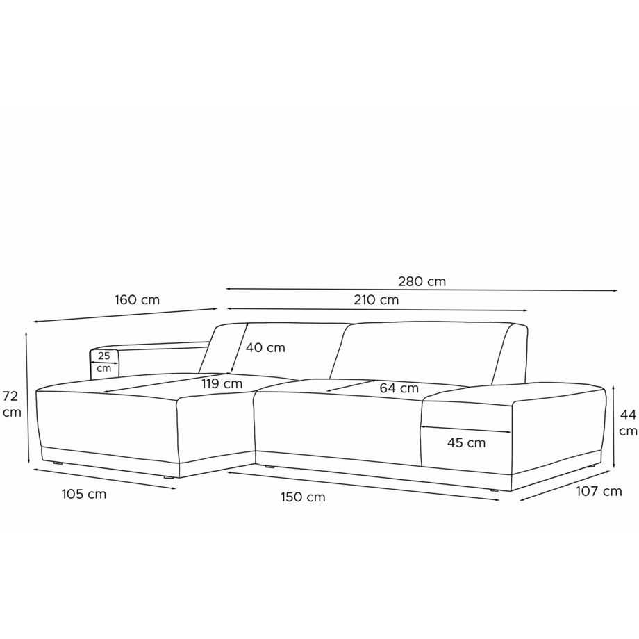 KONSIMO MUDI Narożnik lewy, khaki